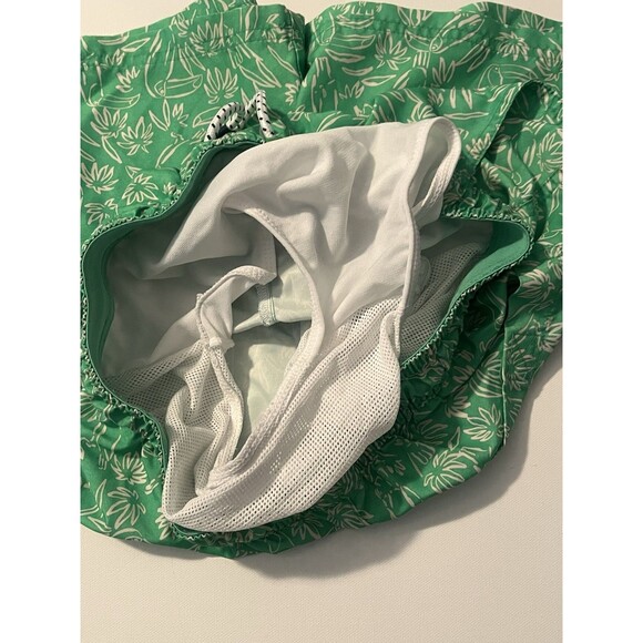 Cat And Jack Boys Xl (14) Green Toucan Swim Drawstring Netting Floral Print - Picture 6 of 6